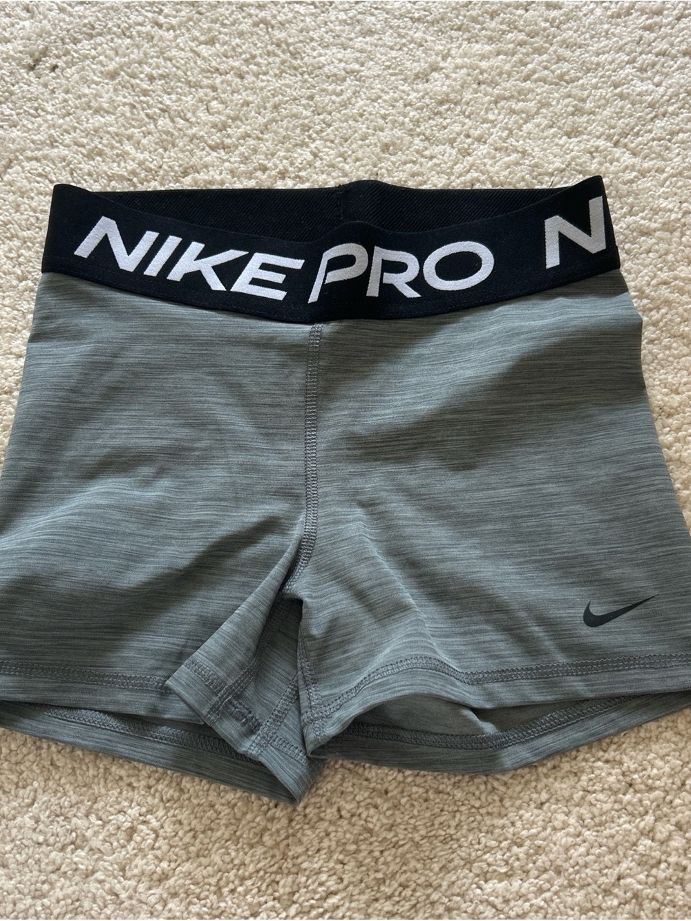 Nike Grey Athletic Training Shorts with Black Waistband